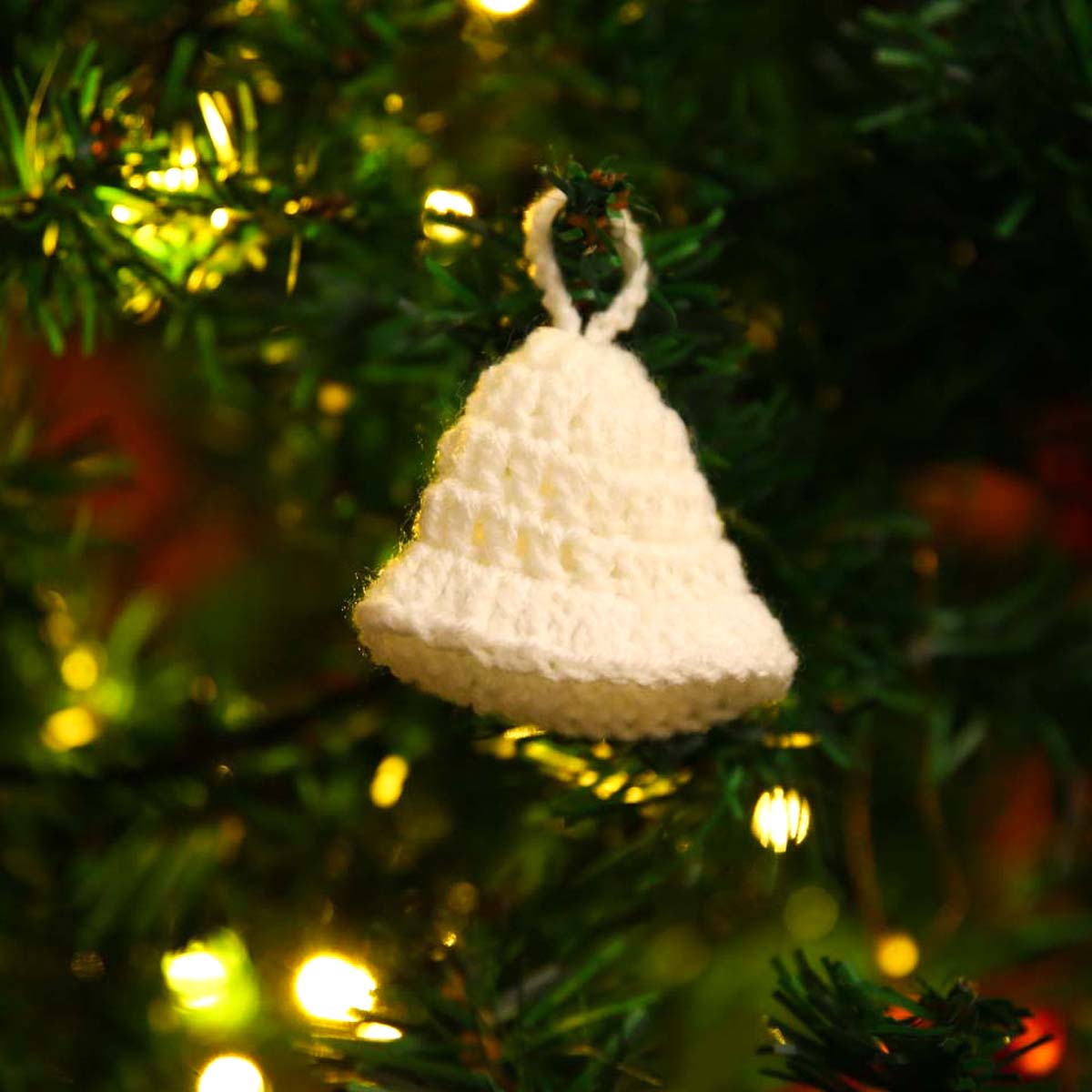 White Crochet Christmas Bell