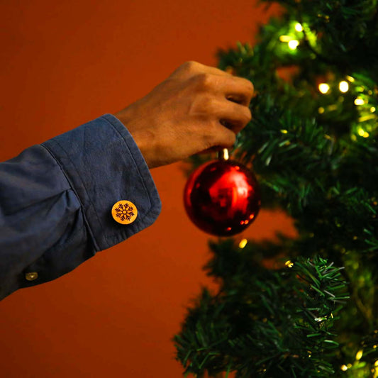 Snowflake Wooden Cufflinks