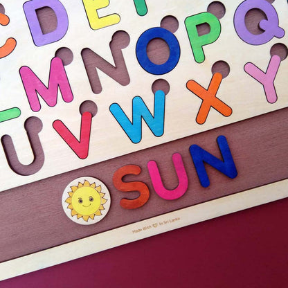 Wooden English Alphabet Activity Board