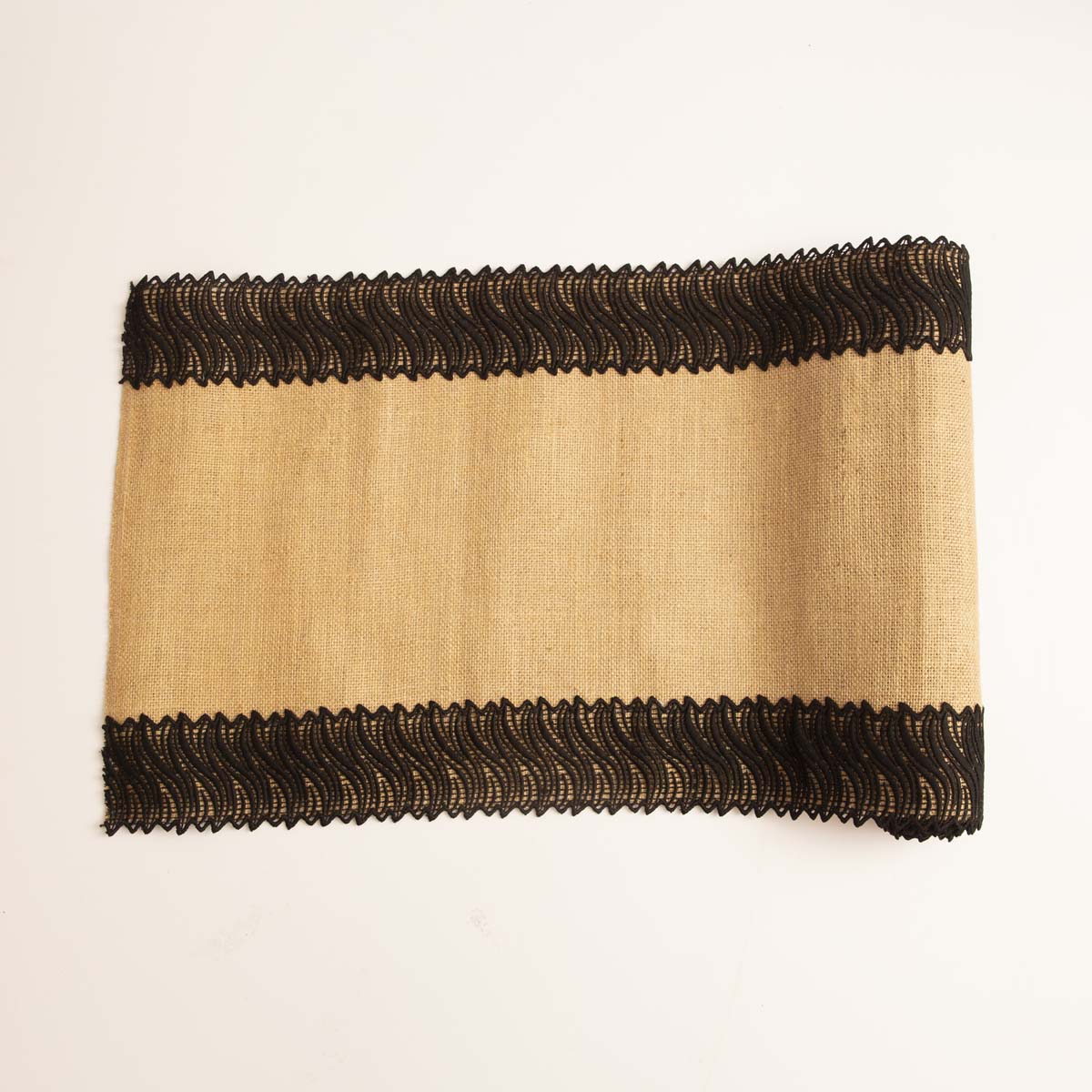 Ebony Burlap Table Runner