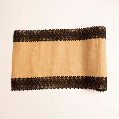 Ebony Burlap Table Runner