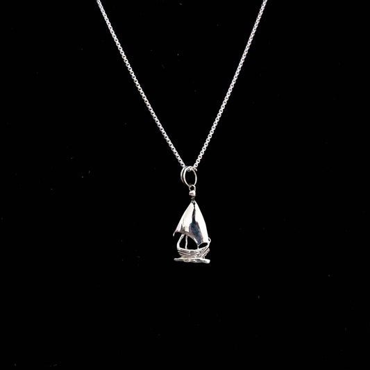 Silver Sailship Pendant & Chain