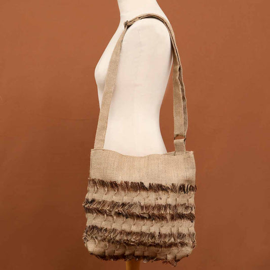 Tassle Tangle Burlap Bag
