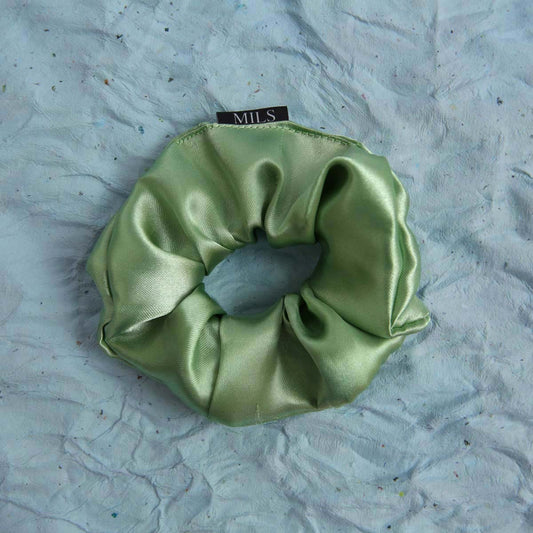 Sage Satin Scrunchie