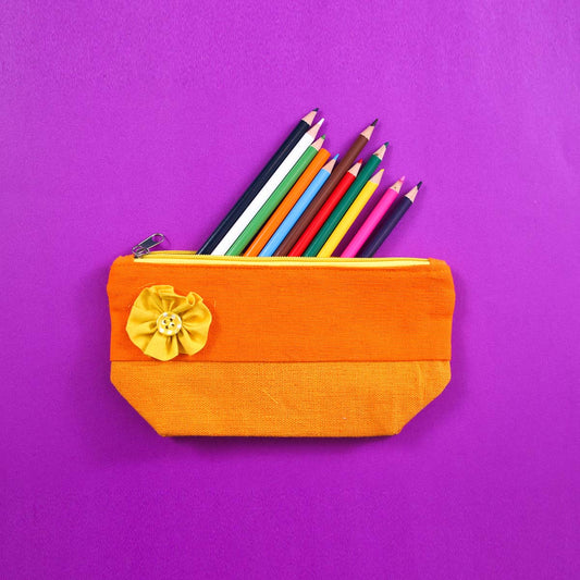 Button Flower Pencil Case