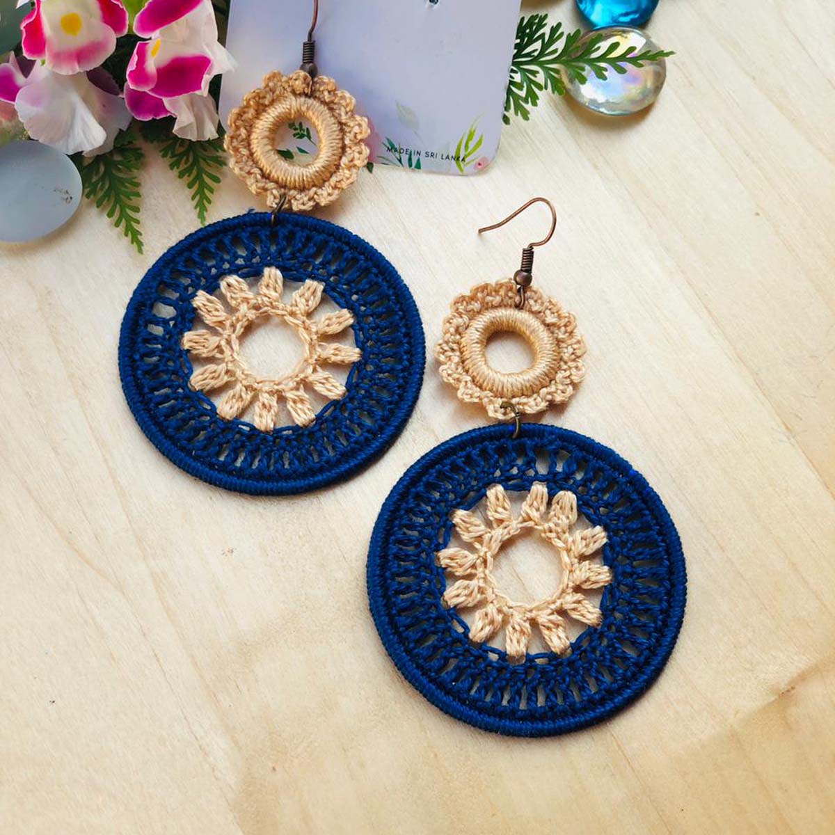 Cool Two Toned Crochet Earrings