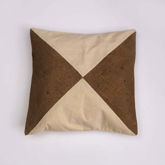 Burlap Cross Cushion Cover