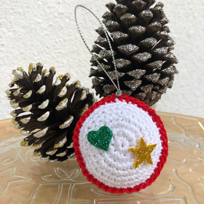 White Crochet Bauble Ornament