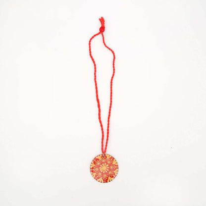Dotted Red Mandala Necklace