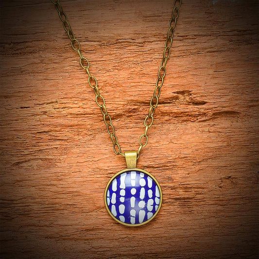 Blue Batik Necklace