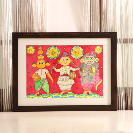 Yak Nenda with Daughters Painting