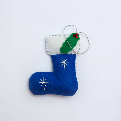 Blue Stocking Ornament