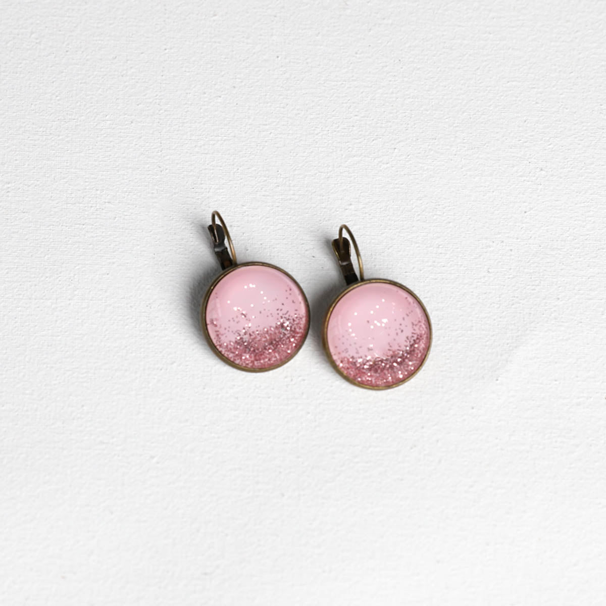 Pink Glitter Earrings