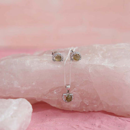 Silver Cat's Eye Set