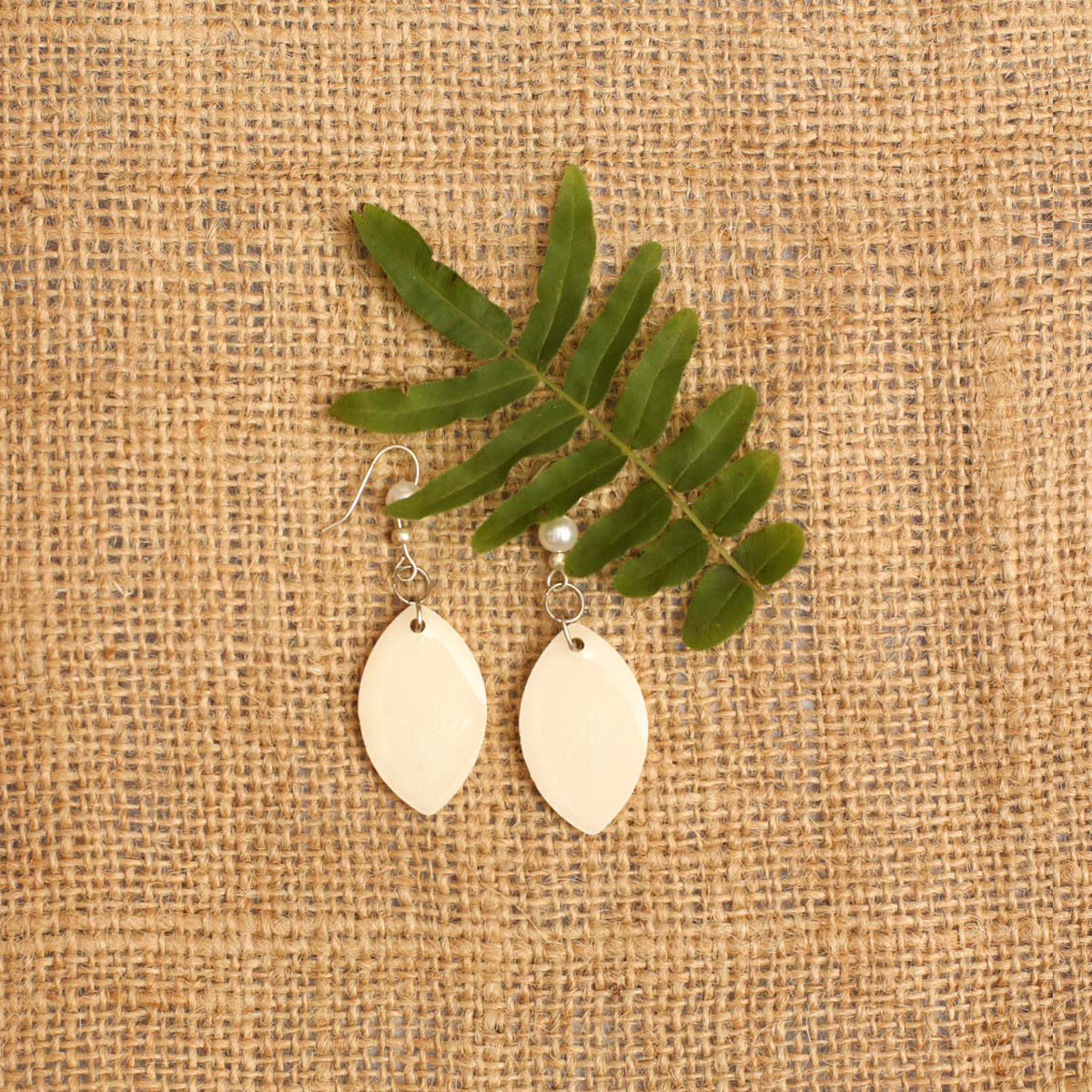 Ivory Drop Resin Earrings
