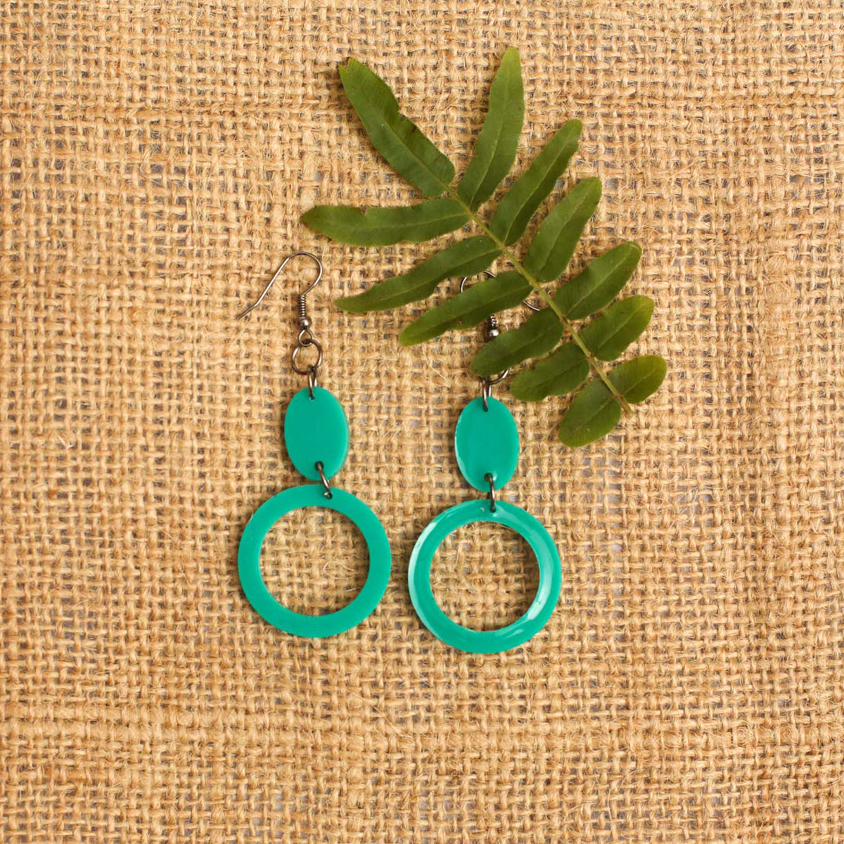 Turq Drop Resin Earrings