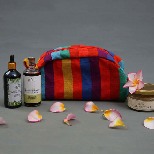 Striped Handloom Wash Bag