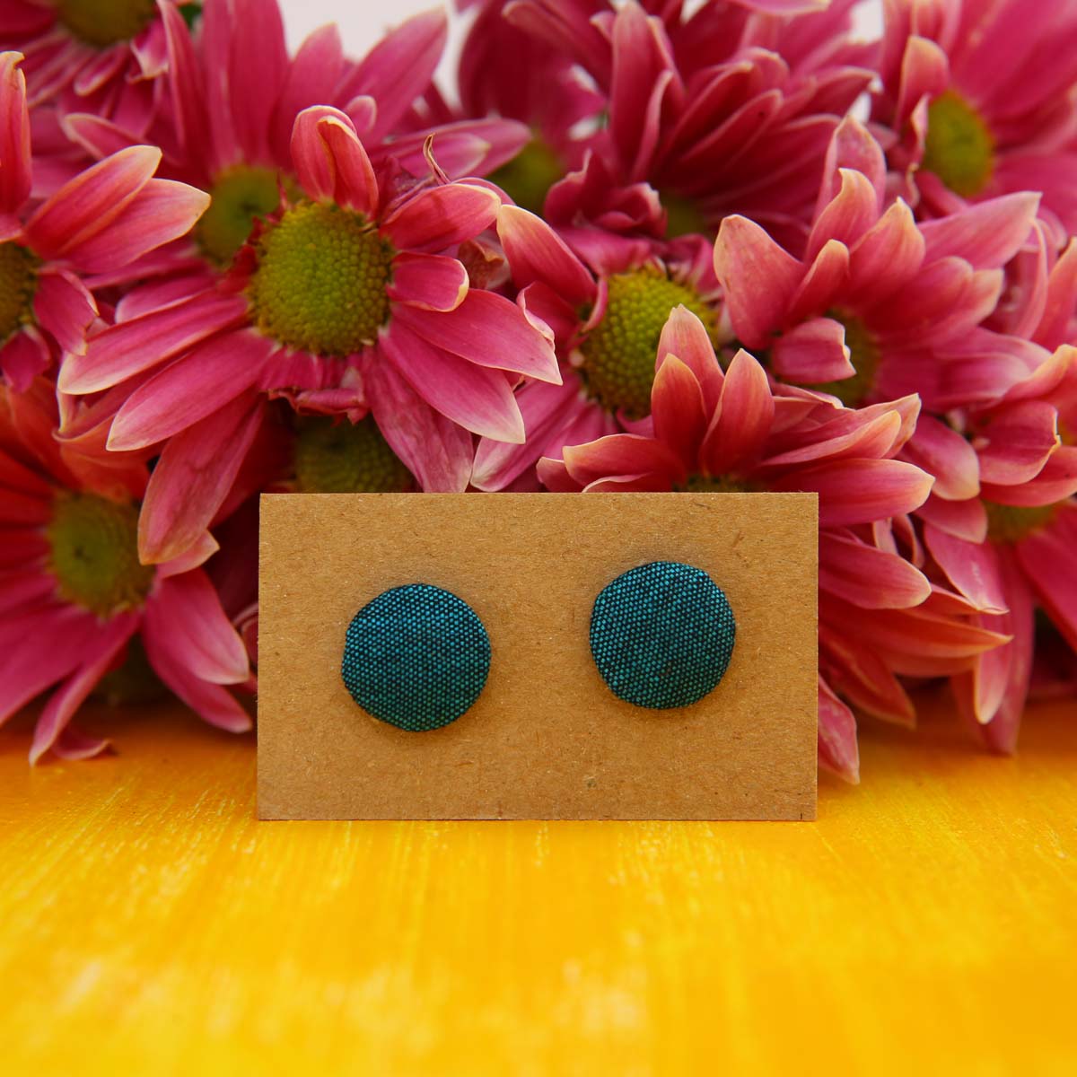 Sea Green Handloom Stud Earrings