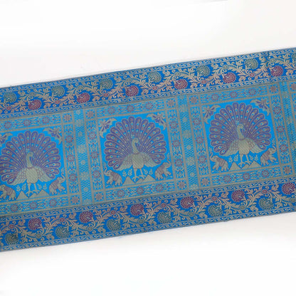 Peacock Motif Silk Table Runner