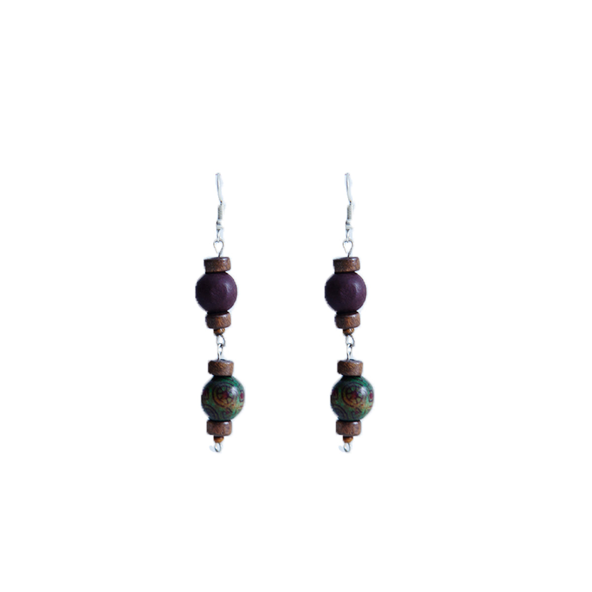 Raw Cocounut Beads Drop Earrings