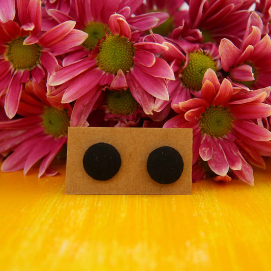 Charcoal Handloom Stud Earrings