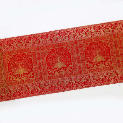 Ruben Red Motif Silk Table Runner