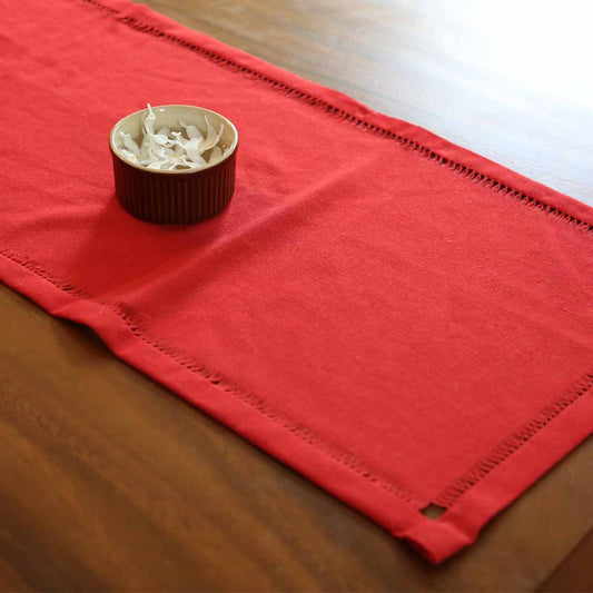 Double-decker Red Table Runner