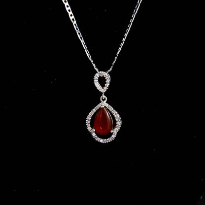 Silver Agate Pendant & Chain