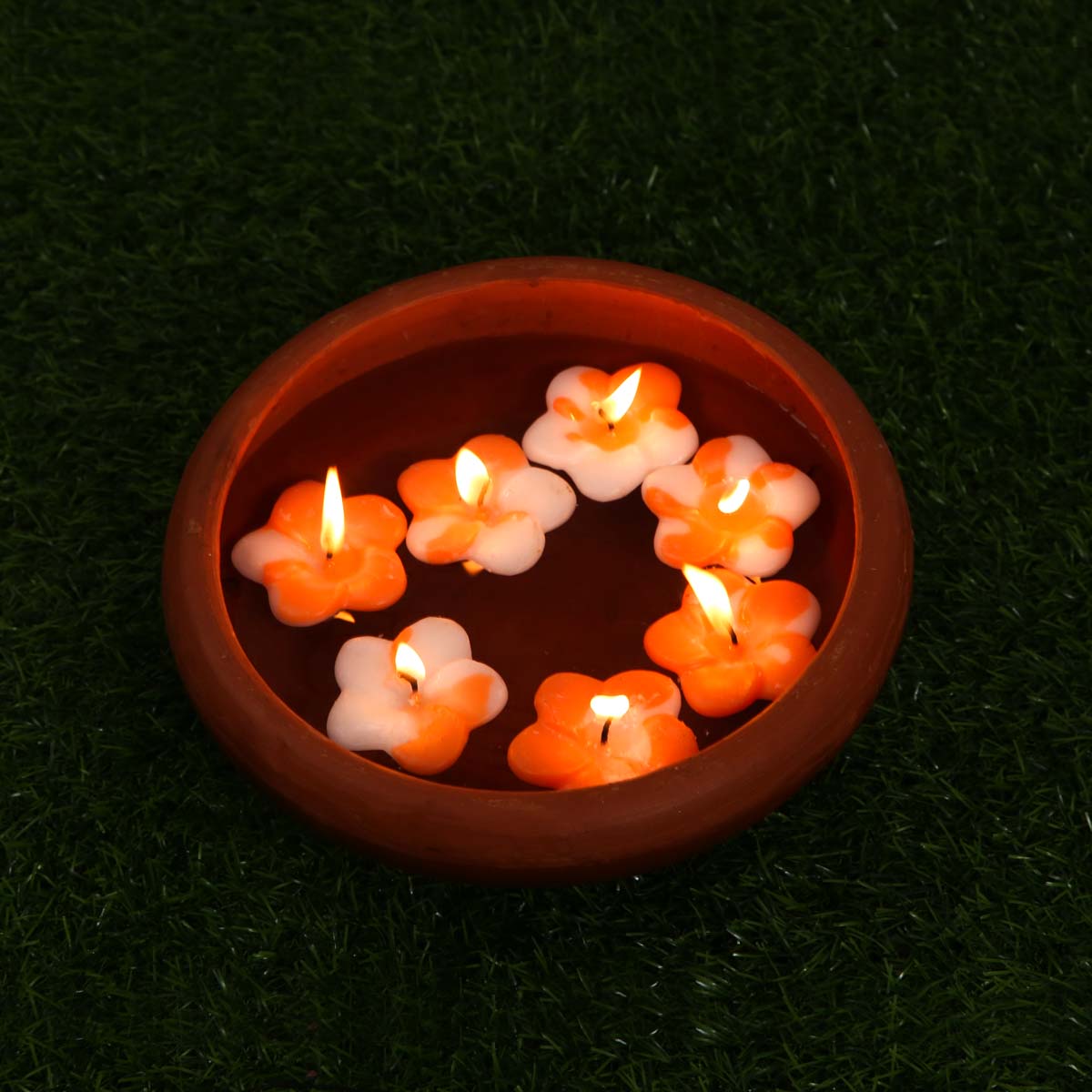 Amber Floating Candle Set