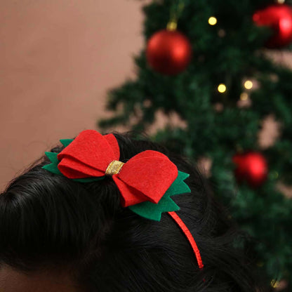 Poinsettia Bow Christmas Headband