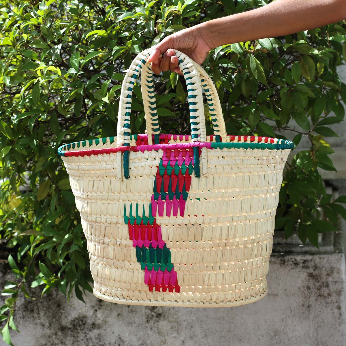 Zig Zag Palmyra Shopping Basket
