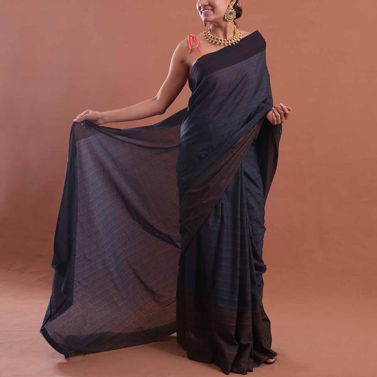 Ebony Stripes Saree
