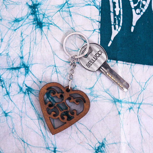 Decorative Wooden Heart Key Tag