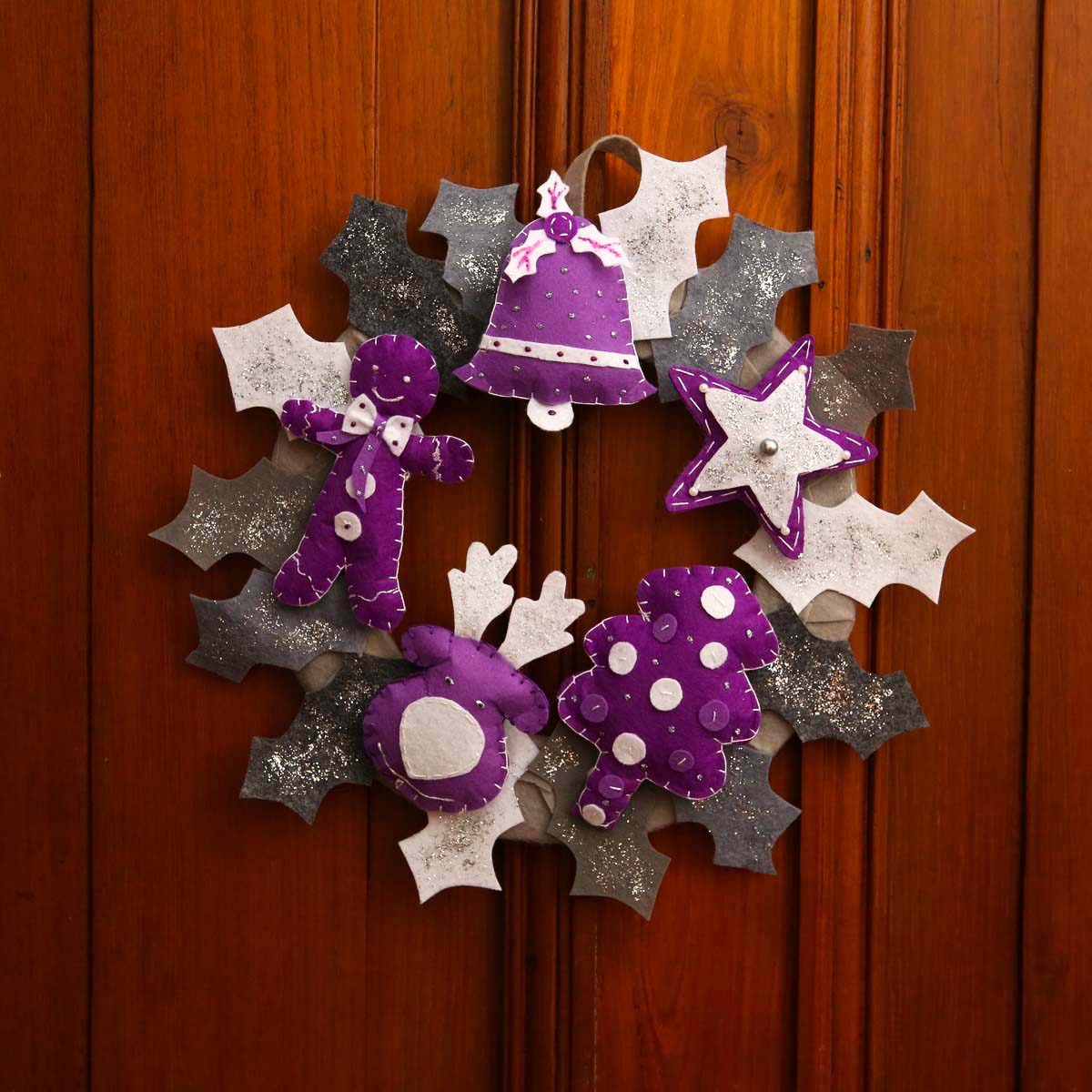 Purple Cheer Christmas Wreath