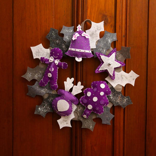 Purple Cheer Christmas Wreath