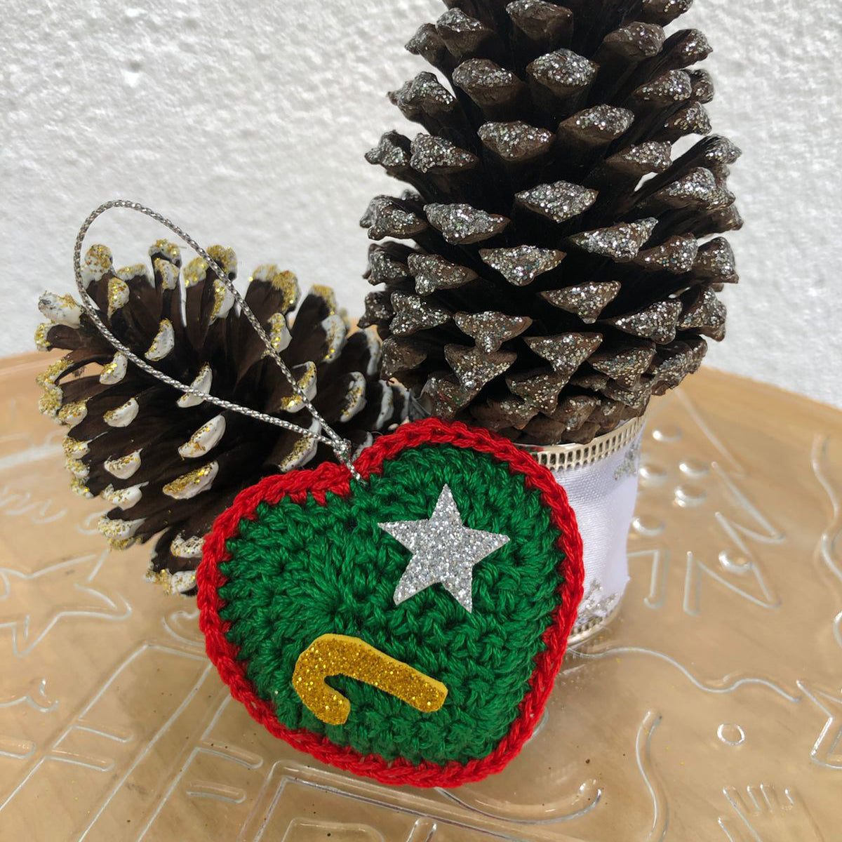 Red &amp; Green Christmas Heart Ornament