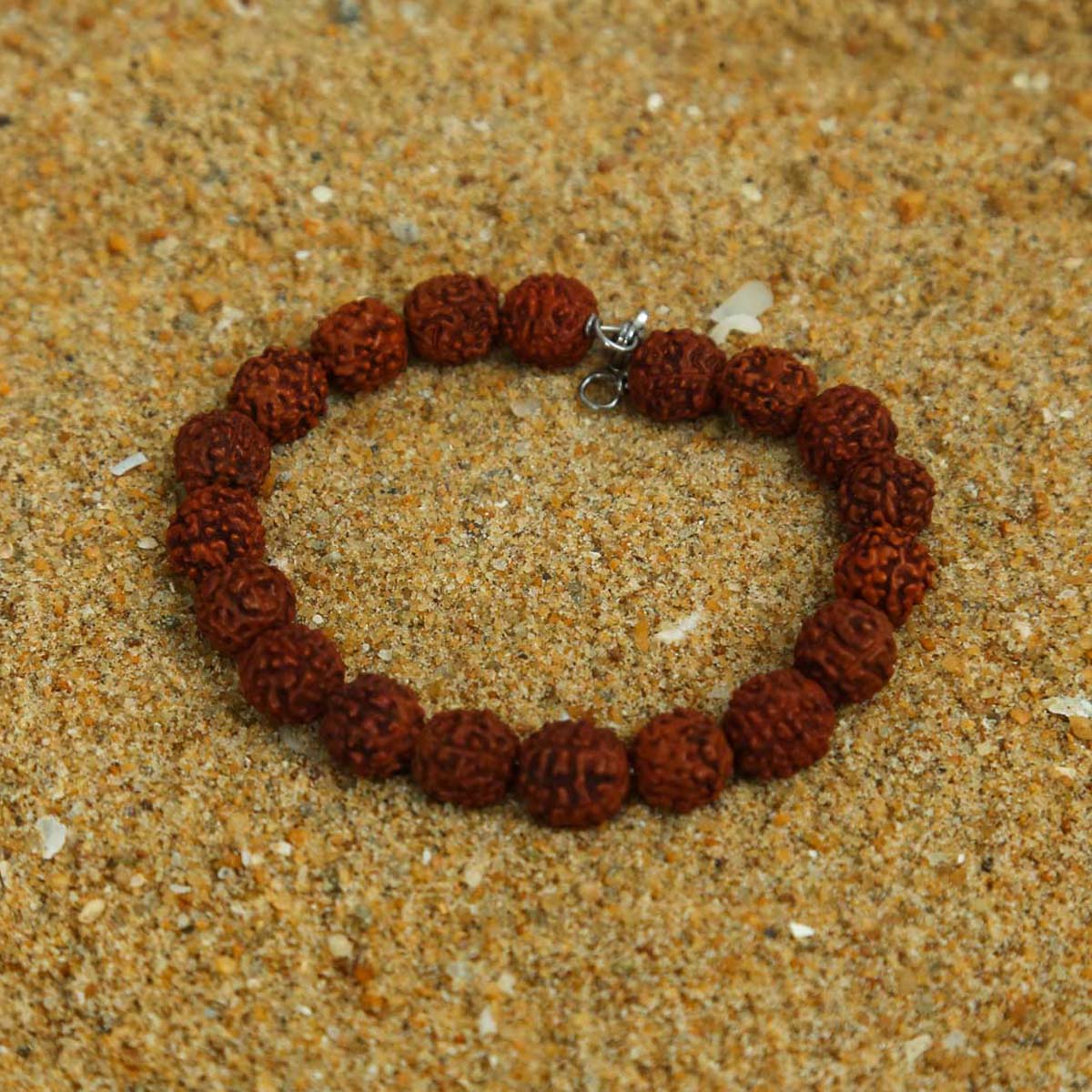 Stainless Steel Rudraksha Bracelet