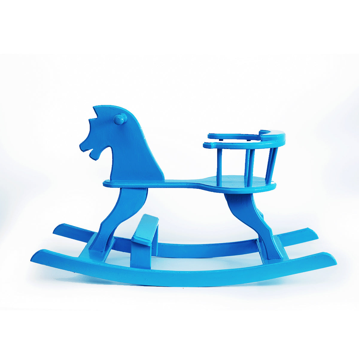 Blue Wooden Rocking Horse