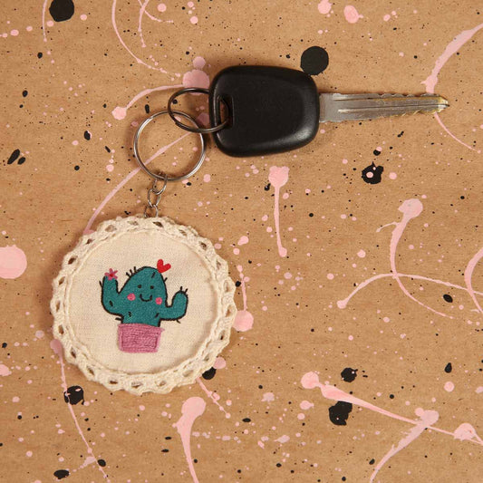 Cactus Mum Keytag