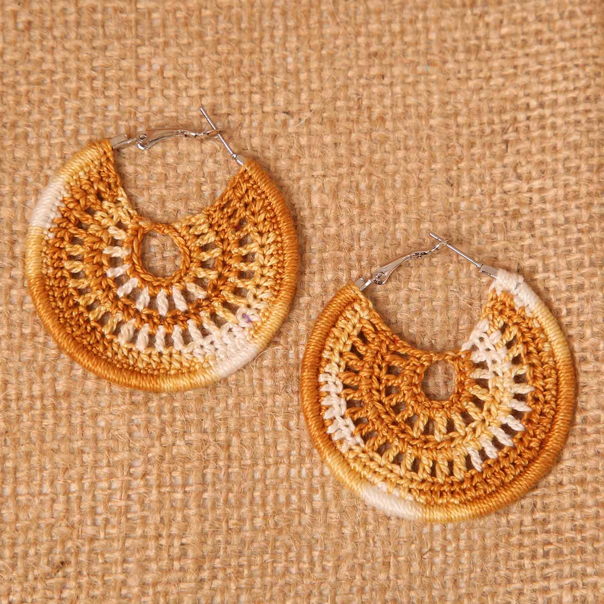 Coffee Stain Hoop Earrings