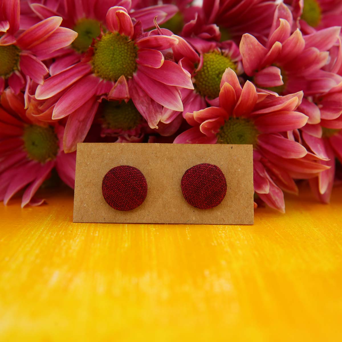 Garnet Handloom Stud Earrings