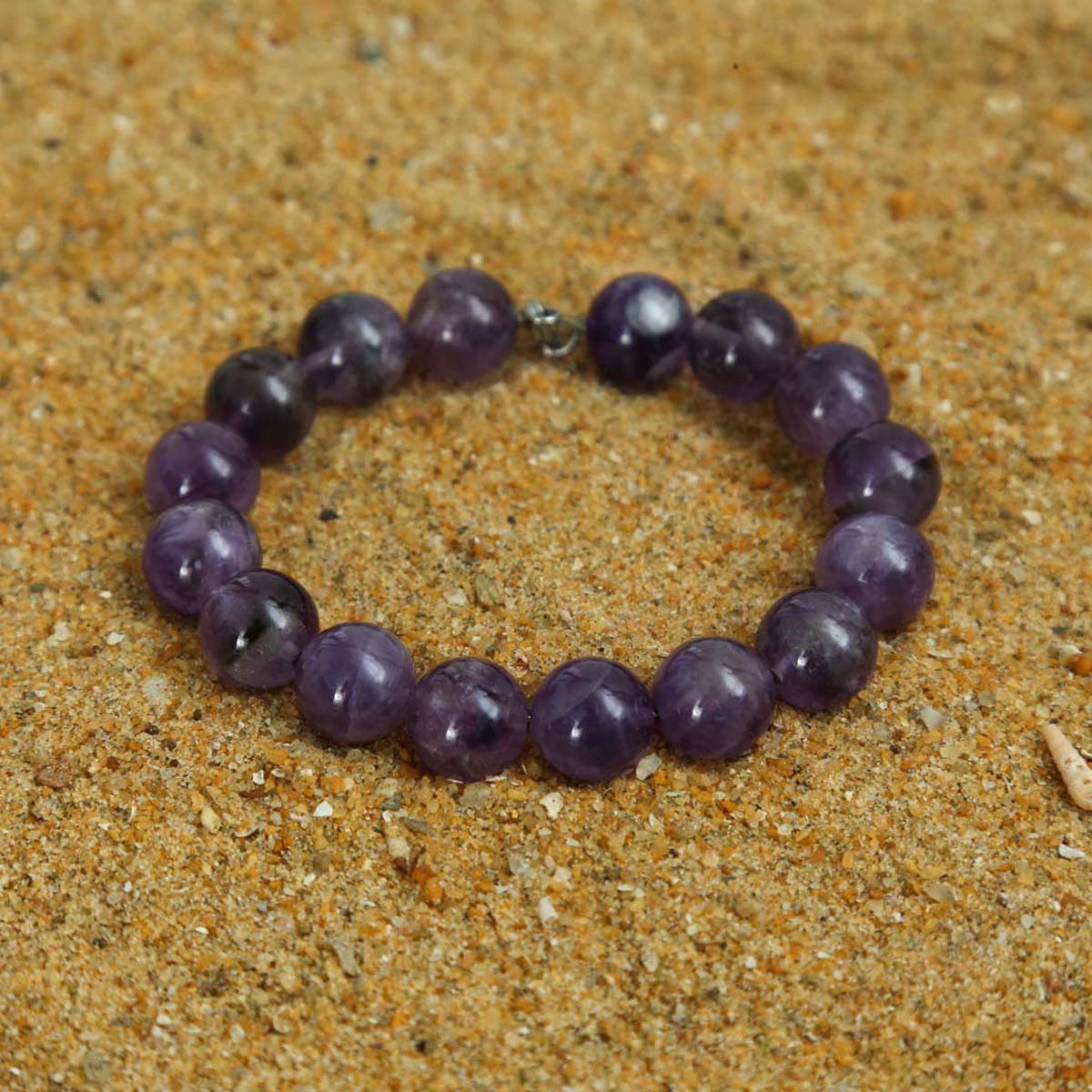Stainless Steel Amethyst Bracelet