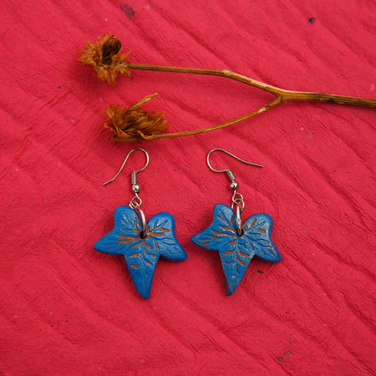 Deep Blue MapleTerracotta Earrings