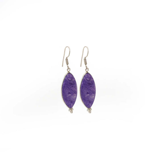 Purple Agate Drop Earrings