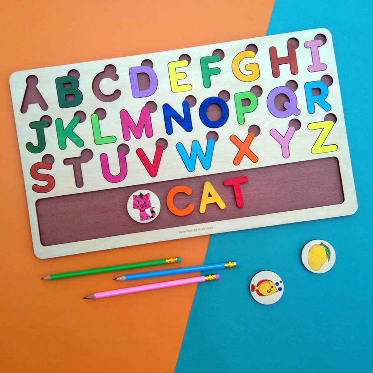 Wooden English Alphabet Activity Board