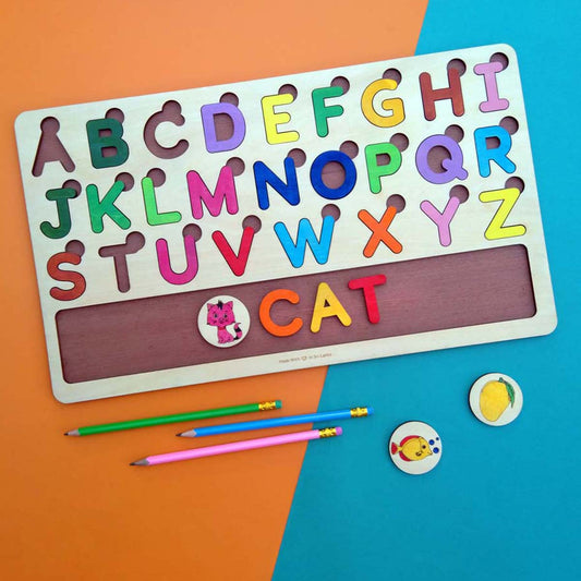 Wooden English Alphabet Activity Board