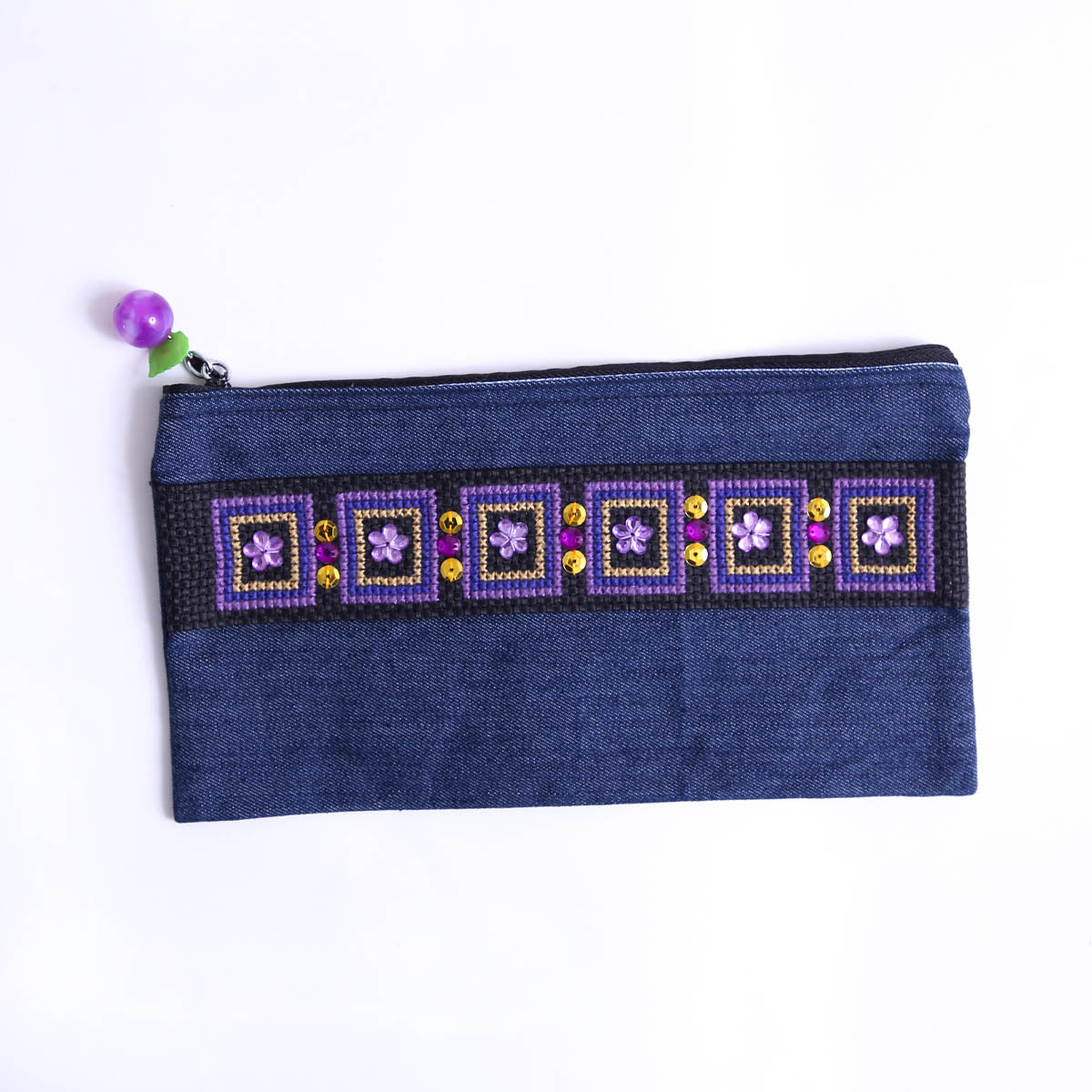 Indigo Squares Pencil Case