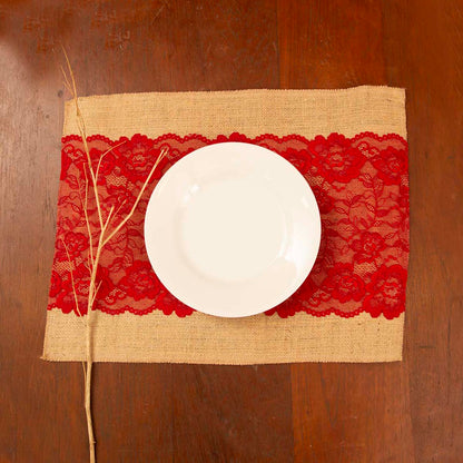 Cherry Burlap Table Mat
