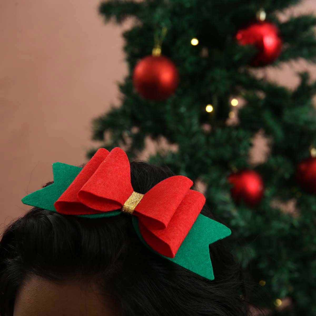 Red Bow Christmas Headband