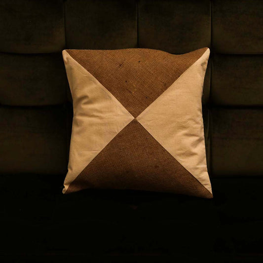 Burlap Cross Cushion Cover